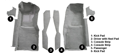 Auto Custom Carpets Cutpile Front Carpet Set For 1978-1980 Corvette C3 - W/Console Strips & Kick Panels
